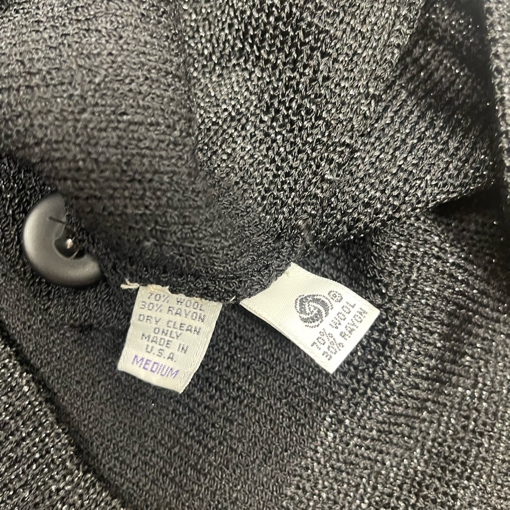 STEVE FABRIKANT VINTAGE CARDIGAN SWEATER size M black - Picture 6 of 6